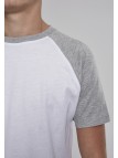 Raglan Contrast Tee Wht/Gry