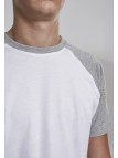 Raglan Contrast Tee Wht/Gry