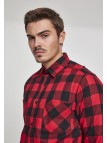 Side-Zip Long Checked Flanell Black/Red