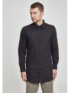 Side-Zip Long Checked Black