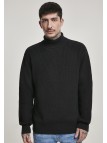 TB3130 Cardigan Stitch Roll Neck Black