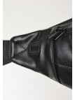 Puffer Imitation Leather Shoulder Bag Black