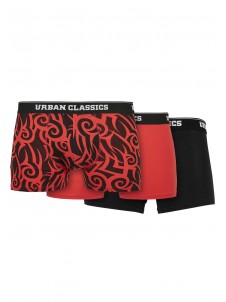 Organic Boxer Shorts 3-Pack tribal aop+popred+black L