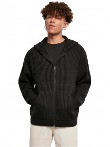 Sweter Knitted Zip Black