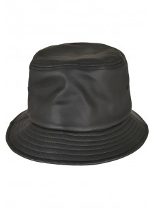 Bucket Hat Imitation Leather Black