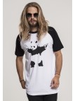 T-shirt Banksys Graffiti Panda Raglan White/Black