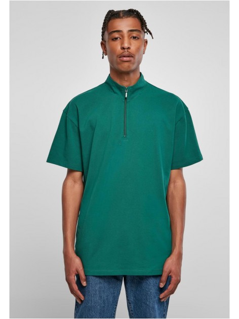 T-shirt Boxy Zip Pique Green (57807) - koszulki - Skateshop