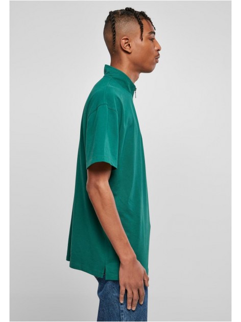T-shirt Boxy Zip Pique Green (57807) - koszulki - Skateshop