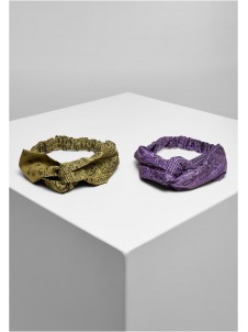 Bandana Print Headband 2-Pack Lilac/Olive