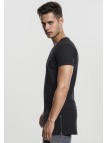 T-shirt Long Shaped Side Zip Black