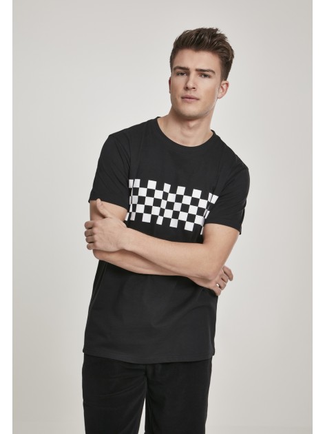 T-shirt Check Panel Black/White