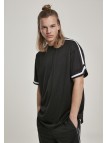 T-shirt Oversized Stripes Mesh Black