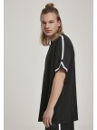 T-shirt Oversized Stripes Mesh Black