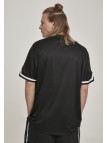 T-shirt Oversized Stripes Mesh Black