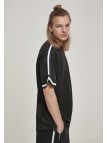 T-shirt Oversized Stripes Mesh Black