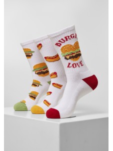 Skarpetki Burger Hot Dog 3-Pack White