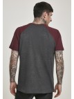 T-shirt TB639 Raglan Contrast Charcoal/Burgundy