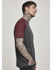 T-shirt TB639 Raglan Contrast Charcoal/Burgundy