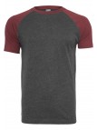 T-shirt TB639 Raglan Contrast Charcoal/Burgundy