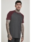 T-shirt TB639 Raglan Contrast Charcoal/Burgundy