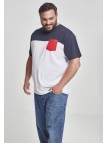 T-shirt 3-Tone Pocket White/Navy/Fire Red