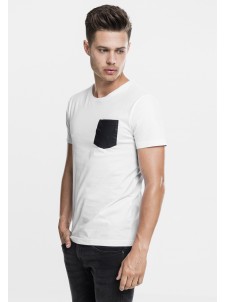 T-shirt TB970 Leather Imitation Pocket White