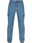 Spodnie Joggery Cargo Pockets Retro Midblue Washed