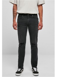 Spodnie Distressed Stretch Black Destroyed Washed