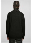 Sweter Oversized Knitted Troyer Black