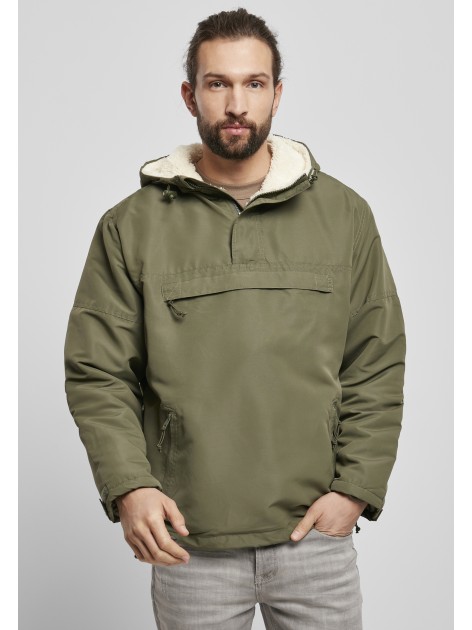 Zimowa Kurtka BD3173 Windbreaker Sherpa Olive