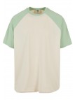 T-shirt Organic Oversized Raglan Whitesand/Vintagegreen