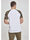 T-shirt Raglan Contrast White/Woodcamo