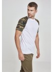 T-shirt Raglan Contrast White/Woodcamo