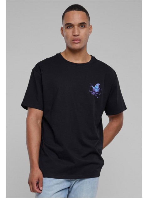 T-shirt Grid Head Butterfly Oversize Black