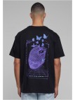 T-shirt Grid Head Butterfly Oversize Black