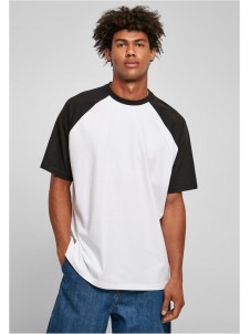 T-shirt Organic Oversized Raglan White/Black