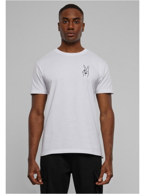 T-shirt Peace Sign EMB White