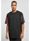 T-shirt Organic Oversized Colorblock Black