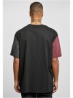 T-shirt Organic Oversized Colorblock Black