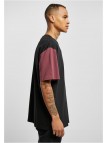 T-shirt Organic Oversized Colorblock Black