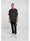 T-shirt Organic Oversized Colorblock Black