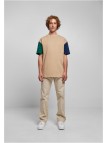 T-shirt Organic Oversized Colorblock Unionbeige