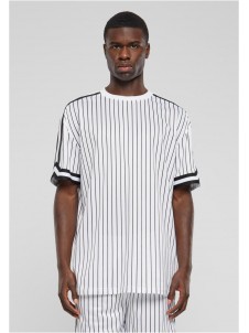 T-shirt Oversized Striped Mesh White/Black