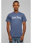 T-shirt New York Wording Vintageblue