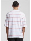 T-shirt Oversized Sleeve Modern Stripe White/Lemonadepink