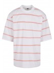 T-shirt Oversized Sleeve Modern Stripe White/Lemonadepink