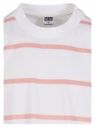 T-shirt Oversized Sleeve Modern Stripe White/Lemonadepink