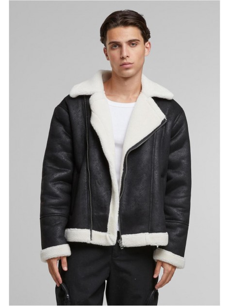 Shearling Biker Black/Whitesand