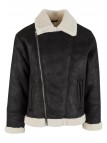 Shearling Biker Black/Whitesand