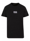 T-shirt USA College Wording Patch Black